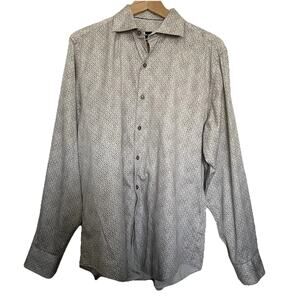 Bugatchi Classic Fit Checkered Long Sleeve Button Up Shirt Size M Preppy‎